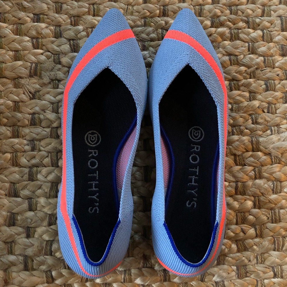 Rothy’s Soft Blue/Orange Line - Sz 6